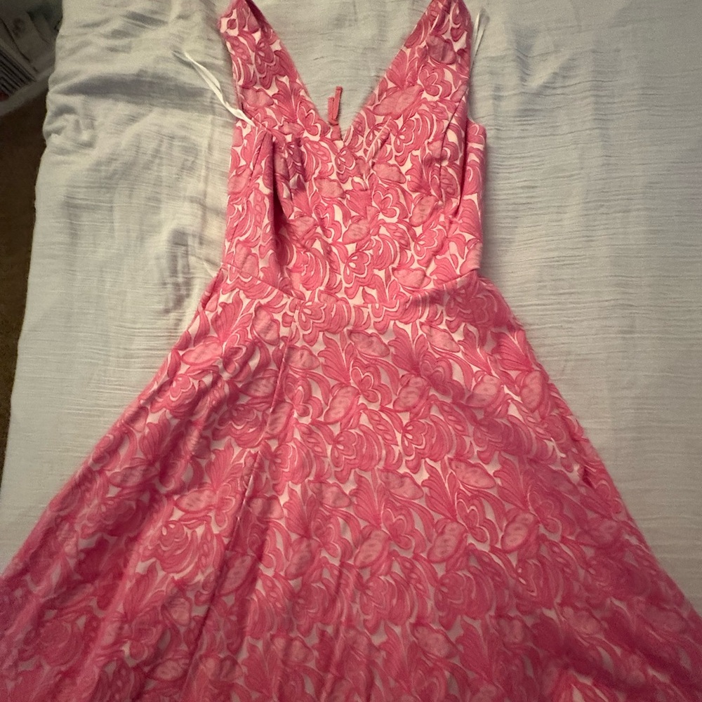 Maeve Pink and White Floral Prom Dress